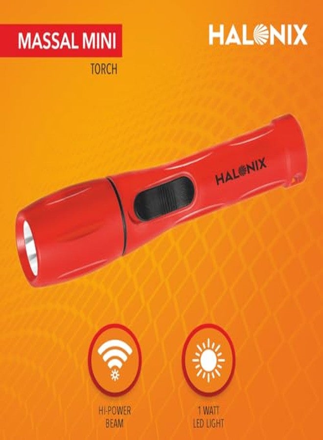 Halonix مصباح هالونيكس ماسال ميني LED بقوة 1 واط | مصباح يدوي LED أبيض فائق السطوع | مصابيح يدوية ساطعة لحالات الطوارئ ومعدات التخييم | مصباح يدوي مزود ببطاريات AA | عبوة من 1 - Image 2